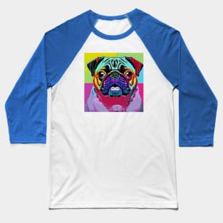 Colorful Pop Art Portrait of a Pug Baseball T-Shirt